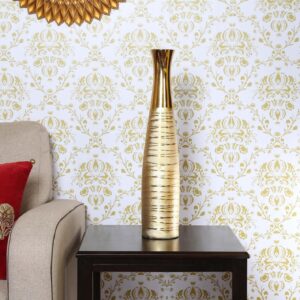 Golden Glint Tall Decorative Vase