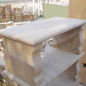 Carved Sandstone Garden Console Bench