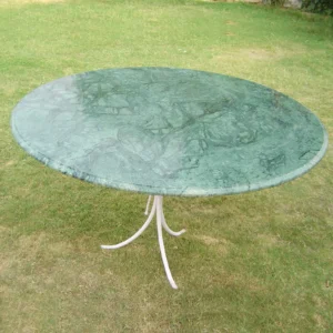Green Marble Round Tabletop with Metal Base