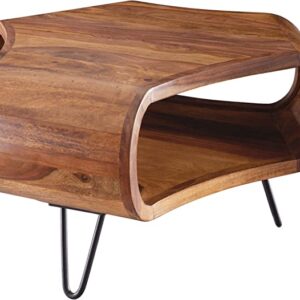 Mid-Century Modern Curved Wooden Coffee Table