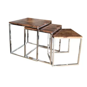 Industrial Style Nesting Coffee Table Set (3-Piece)