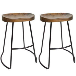 Curved Iron Base Bar Stool Set