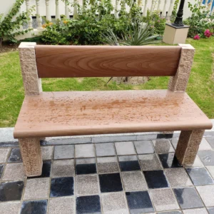 Buff Sandstone Garden Bench with Backrest