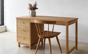 Minimalist Solid Wood Writing Desk with Matching Chair