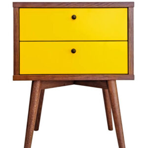 Mid-Century Modern Yellow Accent Drawer Unit
