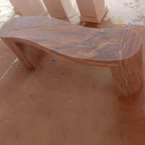 Rainbow Sandstone Curved Bench