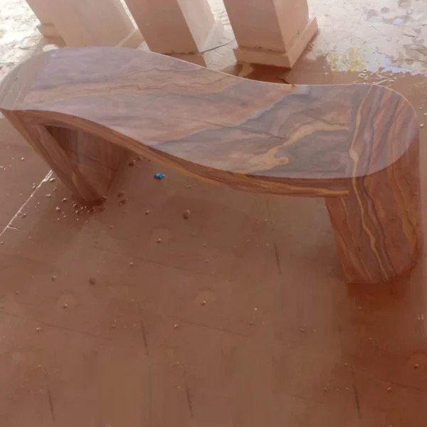 Rainbow Sandstone Curved Bench