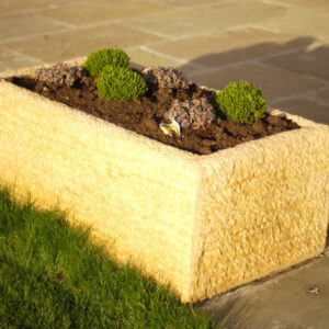 Rustic Yellow Limestone Garden Planter